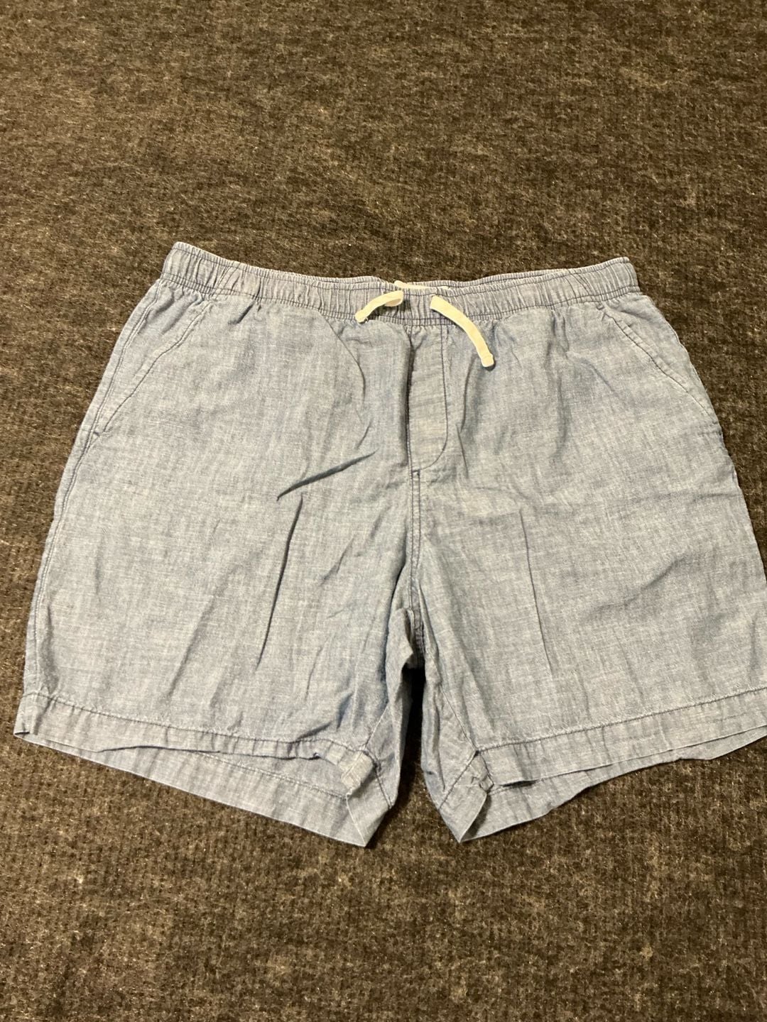 Old Navy Jogger Chambray Drawstring Dock Short Mens Size Large Blue 3