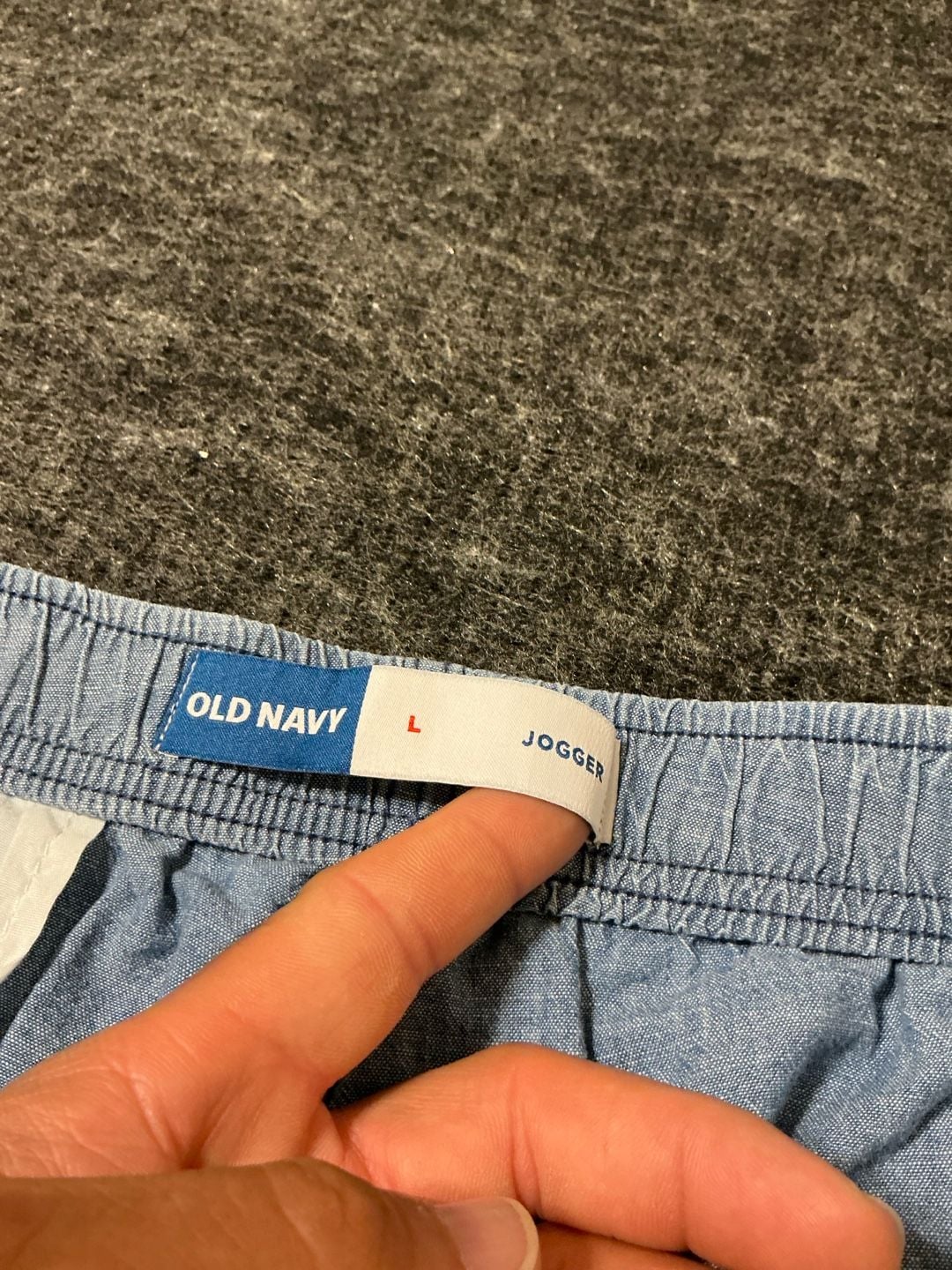 Old Navy Jogger Chambray Drawstring Dock Short Mens Size Large Blue 4
