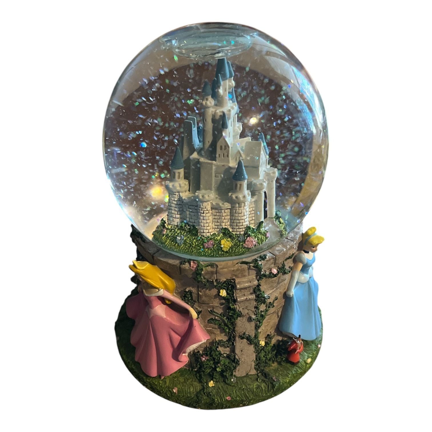 Disney Hallmark Princess Musical Snow Globe Castle Cinderella Belle 2