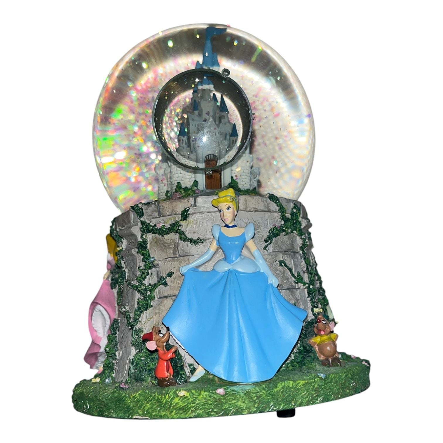 Disney Hallmark Princess Musical Snow Globe Castle Cinderella Belle 5