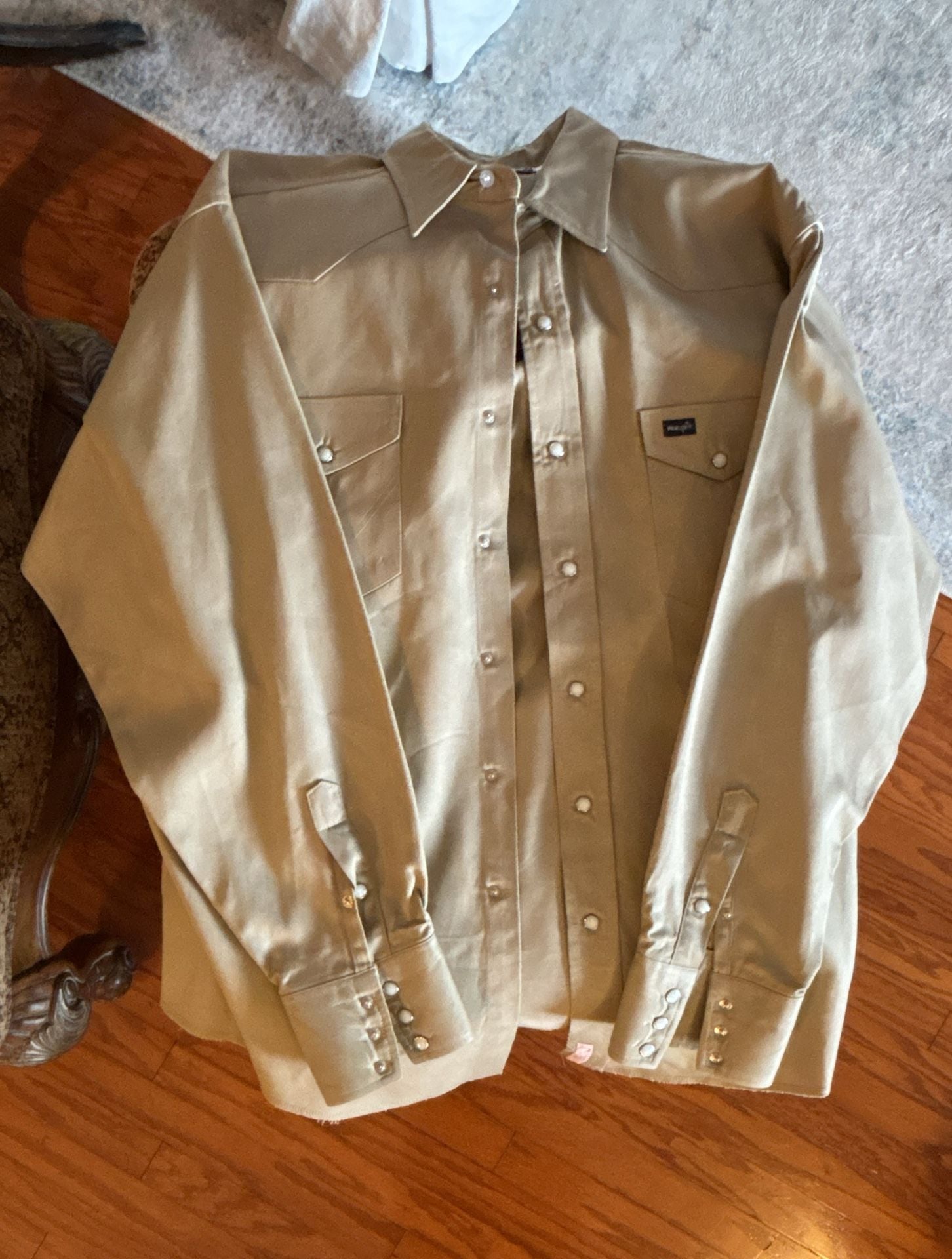 Wrangler 70140MW Western Snap Work Shirt 18 X 36 Khaki 2