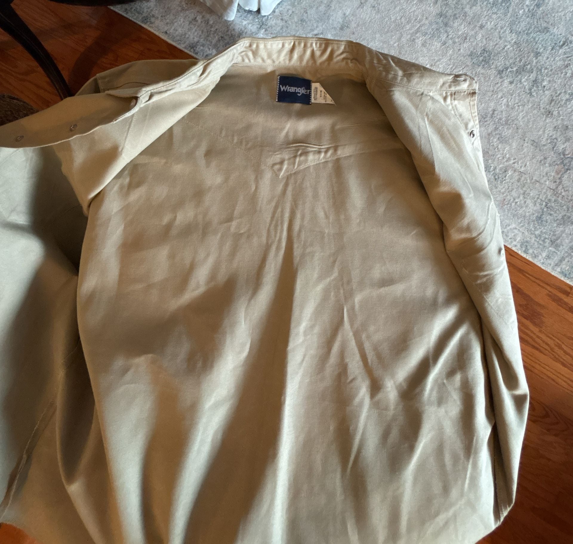Wrangler 70140MW Western Snap Work Shirt 18 X 36 Khaki 3