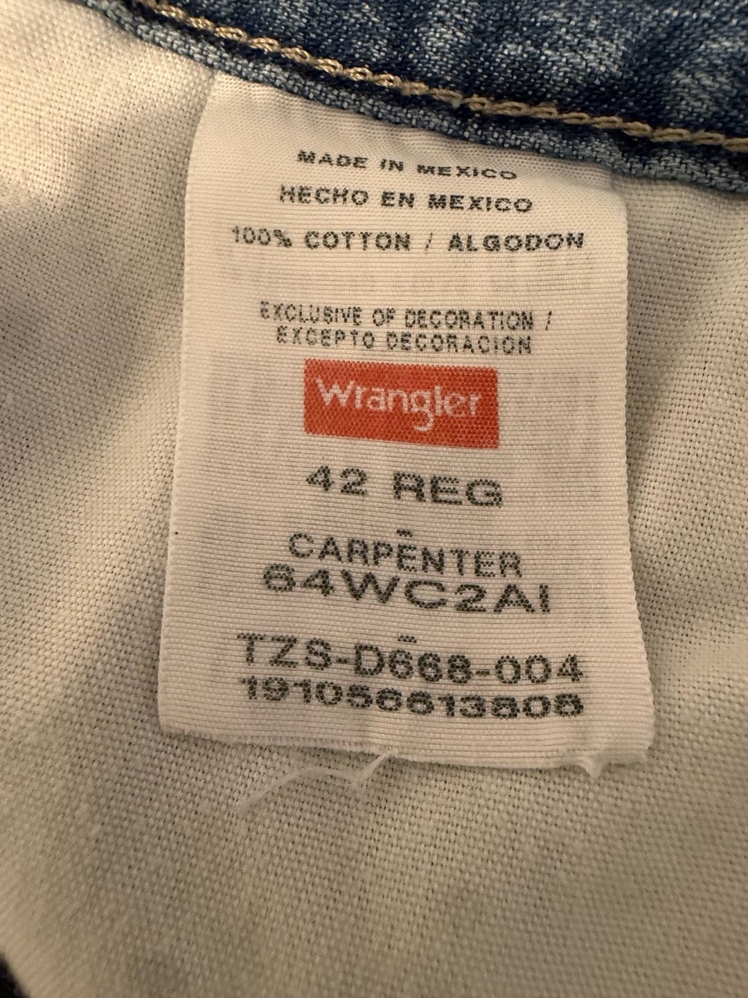 Wrangler Carpenter Shorts Size 42 REG Blue Denim 5
