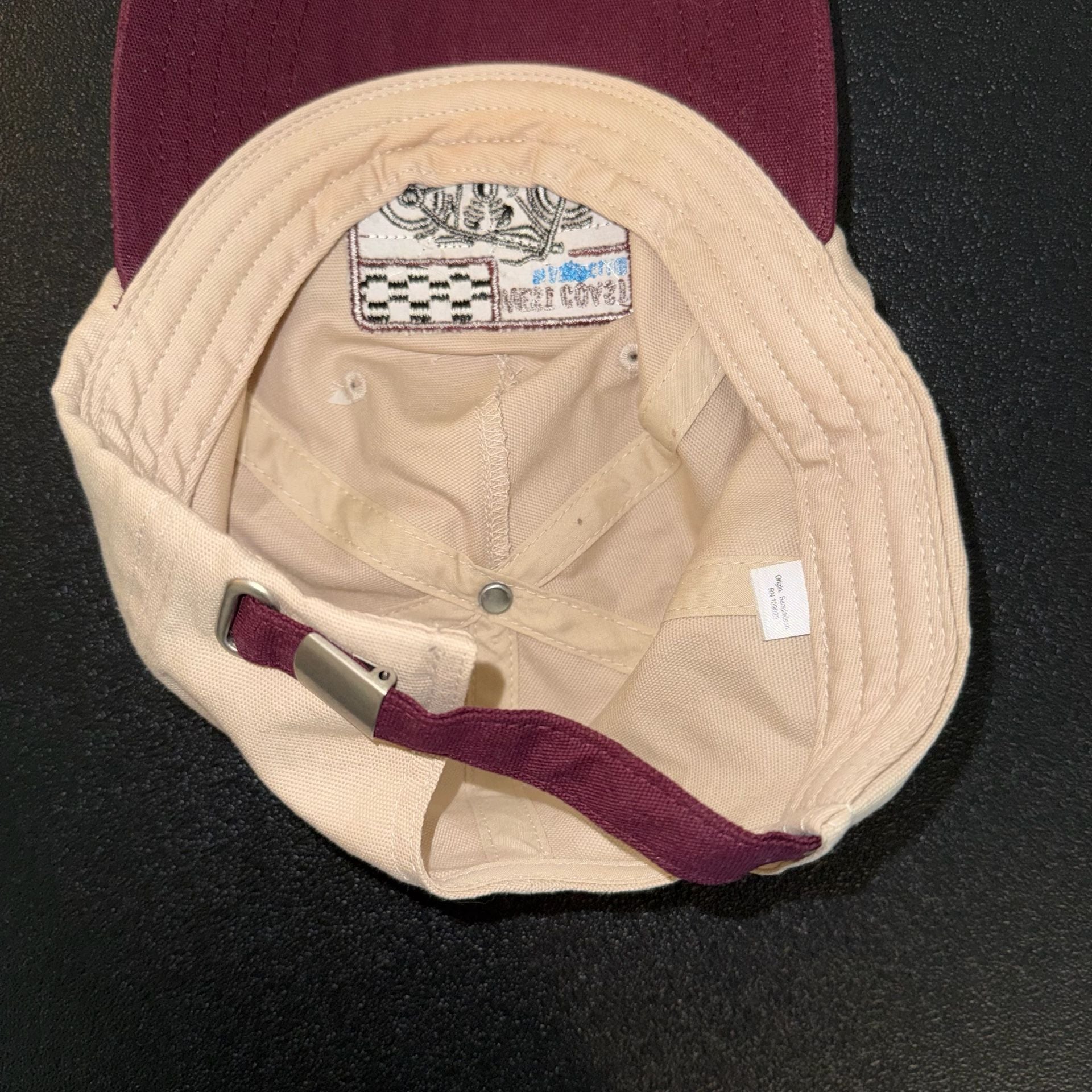 West Coast Motor Club Cap Cream Burgundy Motorcycle 4
