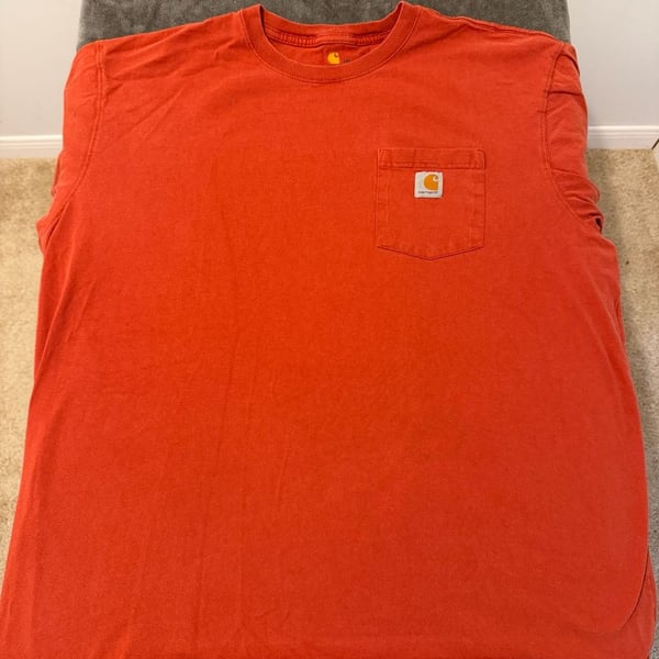 Carhartt Pocket T-Shirt Size 2XL Orange Original Fit