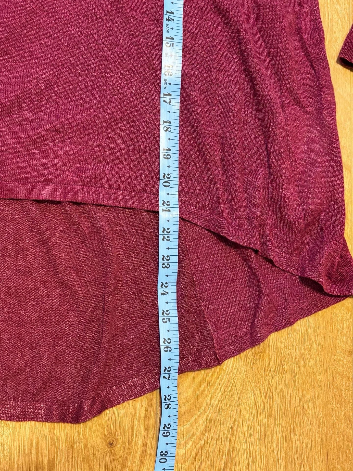 Eileen Fisher Hemp Tencel Knit Sweater Burgundy High Low 6