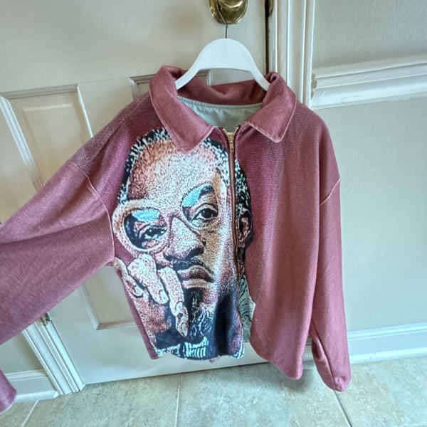 Custom Andre 3000 Tapestry Jacket Pink Zip-Up