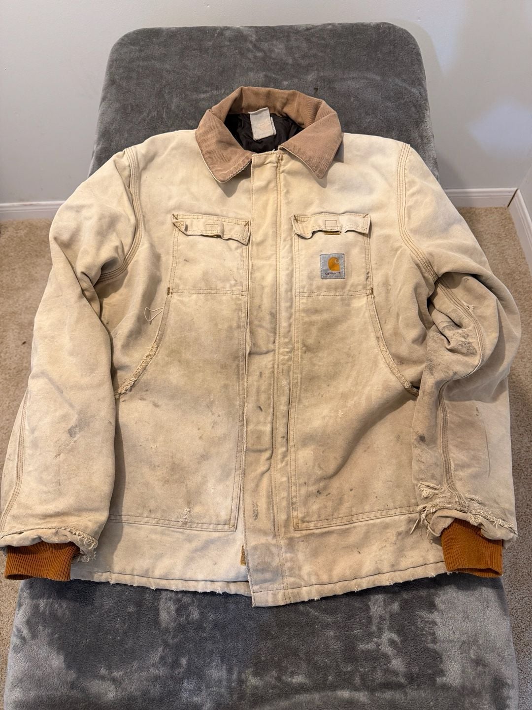 Carhartt Duck Traditional Coat Jacket White Natural 2
