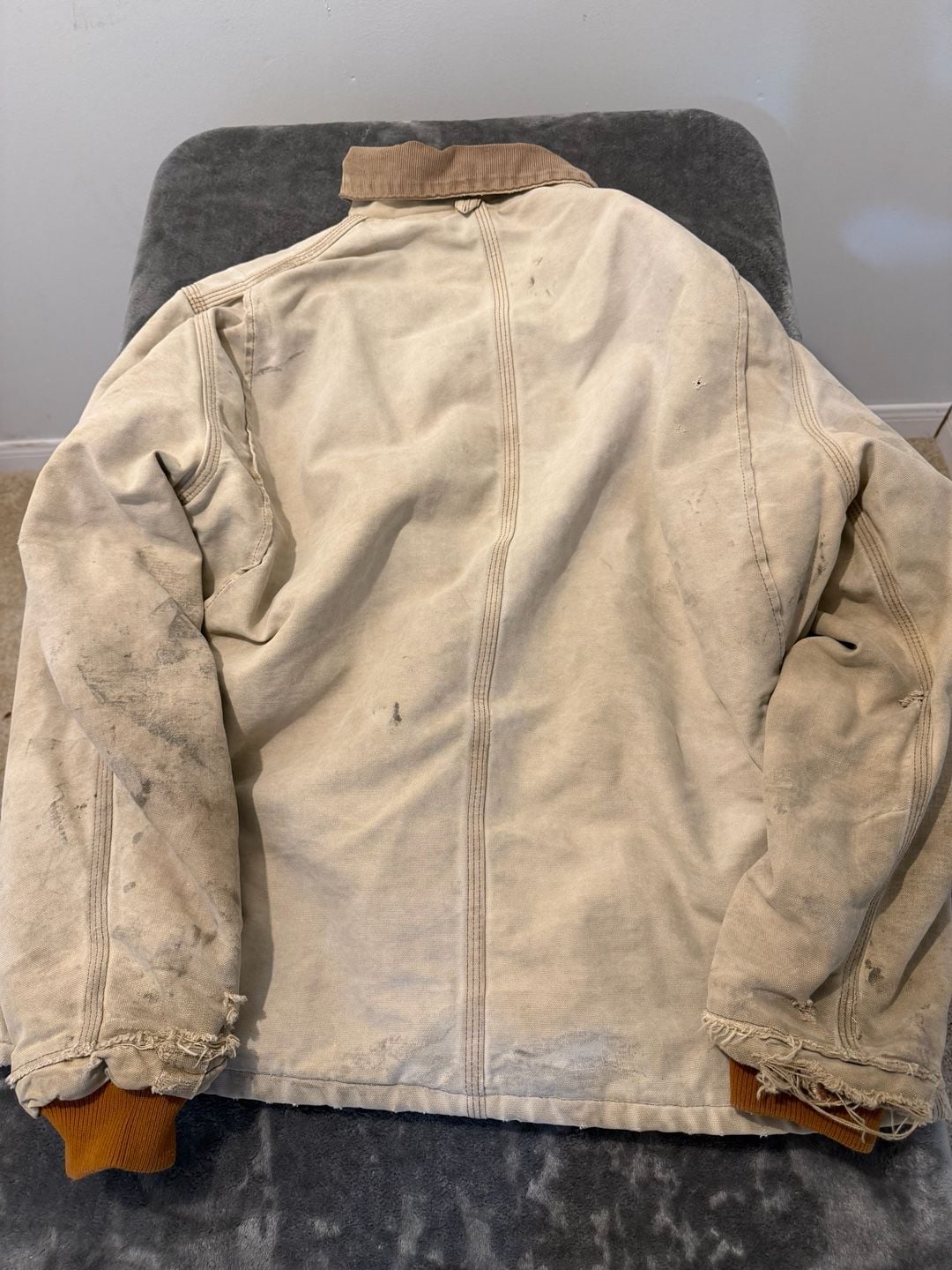 Carhartt Duck Traditional Coat Jacket White Natural 3