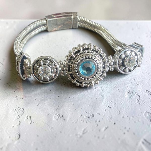 Ginger Snaps Interchangeable Crystal Snap Jewelry Bracelet