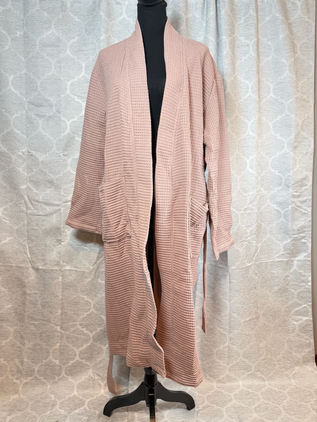 Quince Organic Turkish Waffle Bathrobe Dusty Rose 3