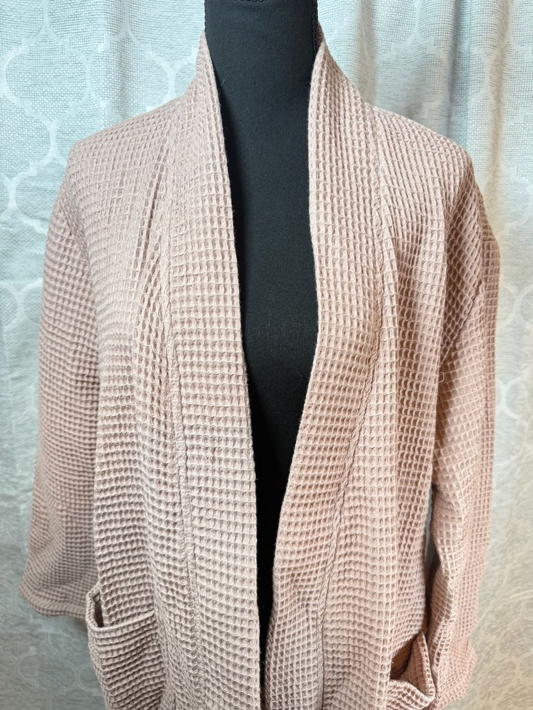 Quince Organic Turkish Waffle Bathrobe Dusty Rose 4