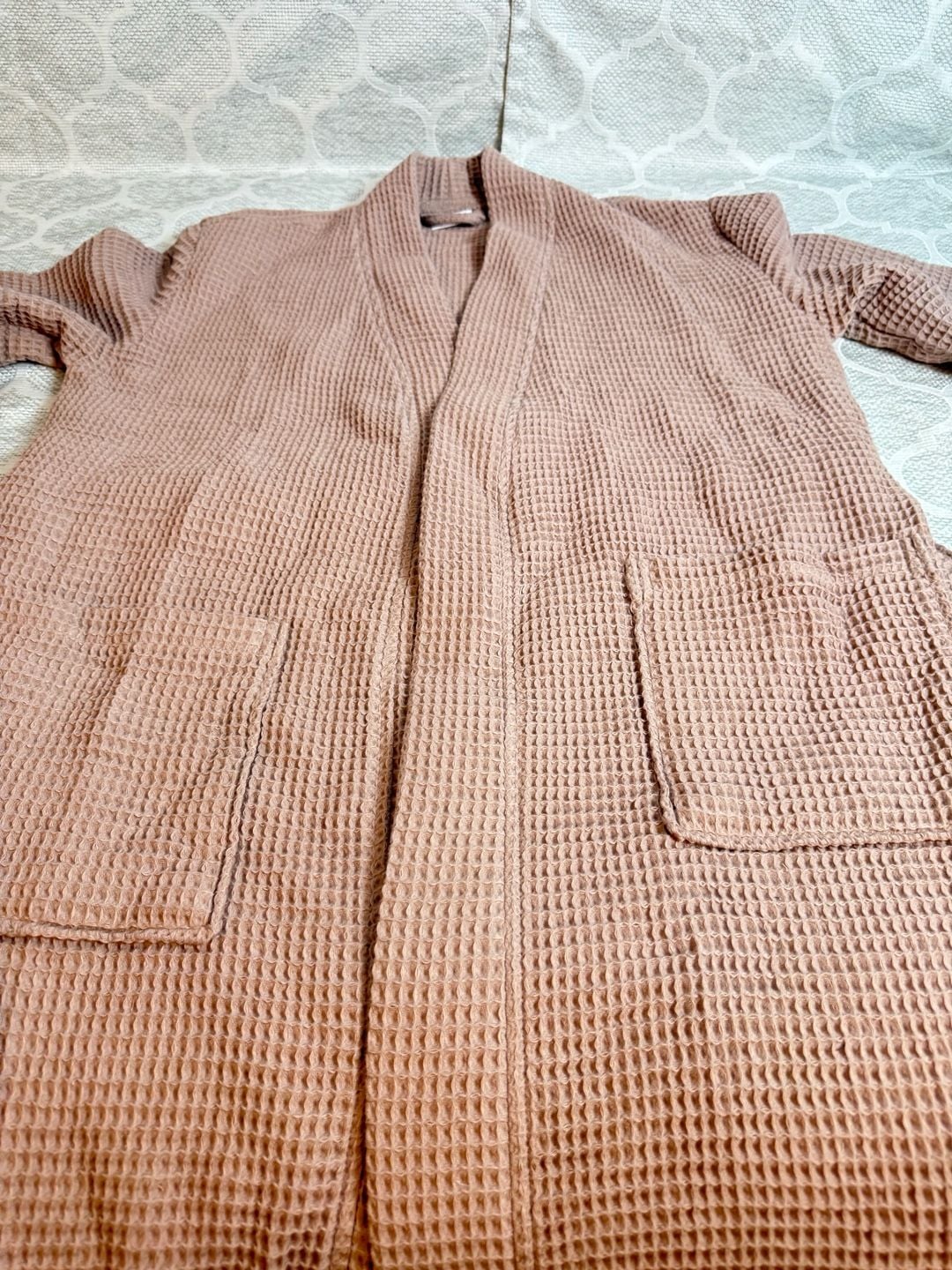 Quince Organic Turkish Waffle Bathrobe Dusty Rose 7