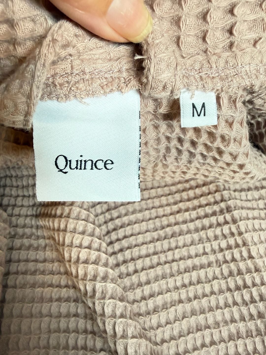 Quince Organic Turkish Waffle Bathrobe Dusty Rose 8