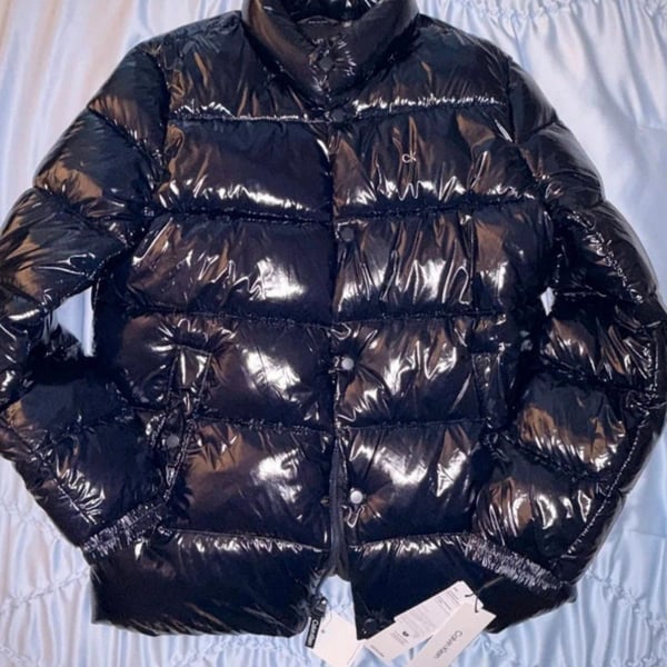 Calvin Klein Shiny Puffer Jacket Navy Blue