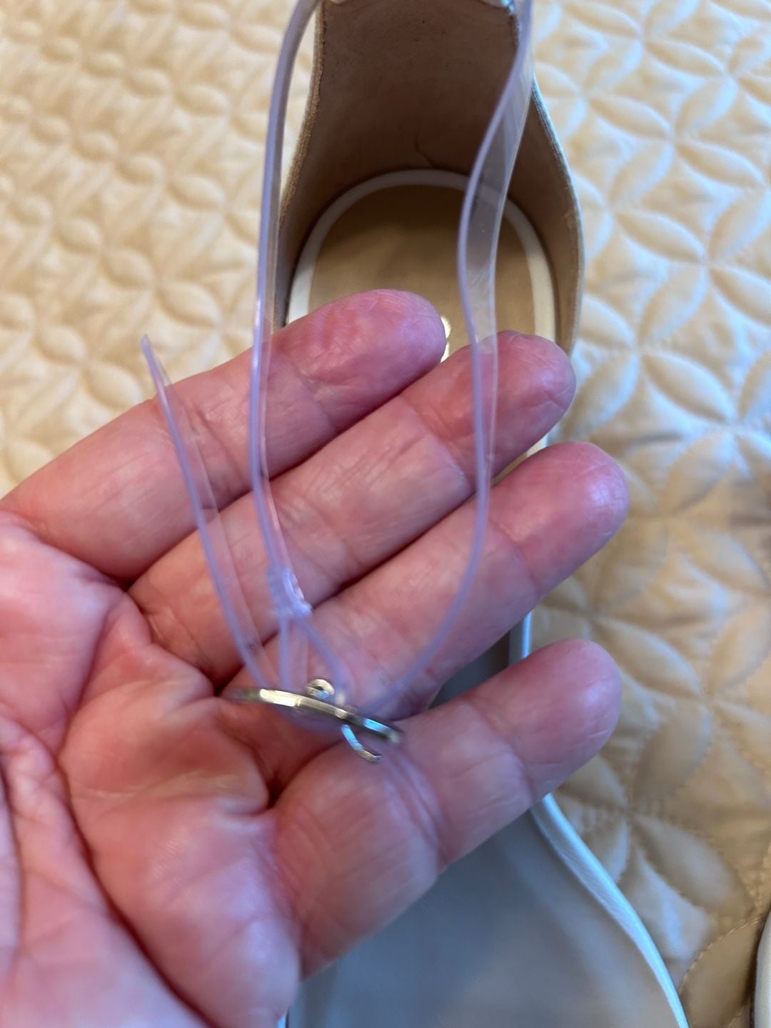 Stuart Weitzman Kristal Clear Sandals White Transparent Heel 5