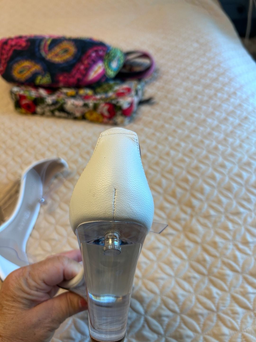 Stuart Weitzman Kristal Clear Sandals White Transparent Heel 10