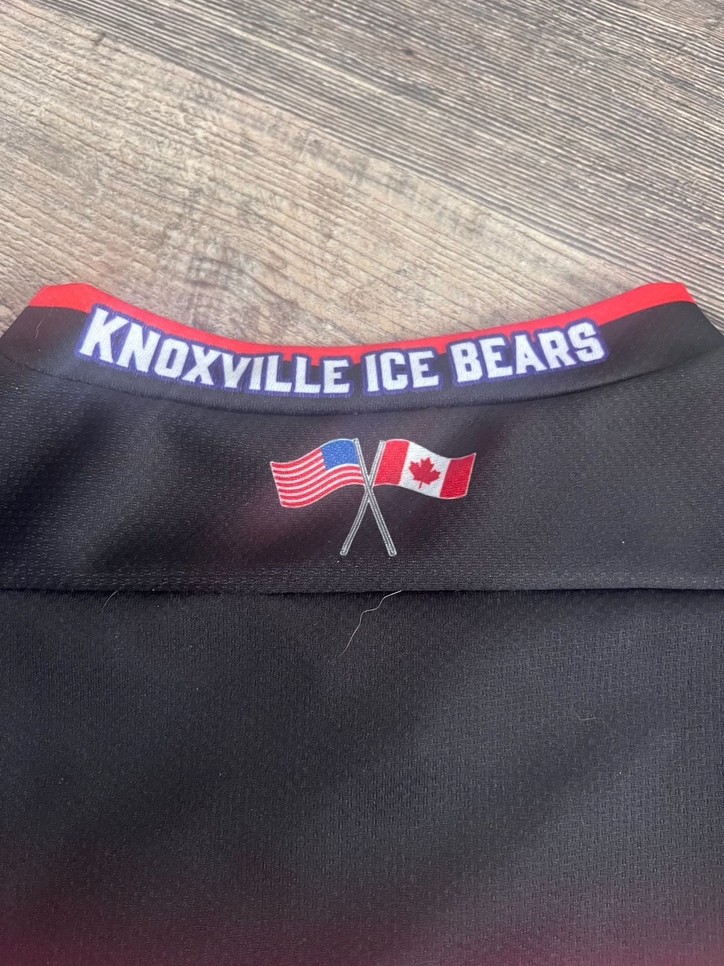 KI Knoxville Ice Bears Hockey Jersey Youth Black Red SPHL 5