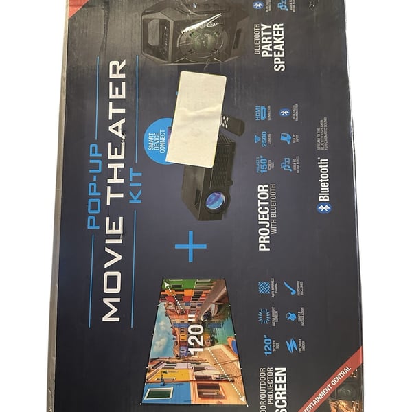 iLive Pop-Up Movie Theater Kit Projector Bundle