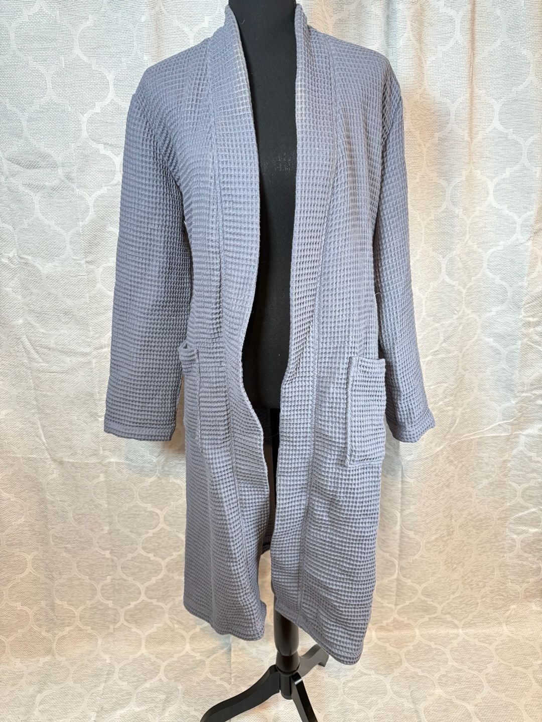 Quince Organic Cotton Turkish Waffle Robe Size XS Gray 6