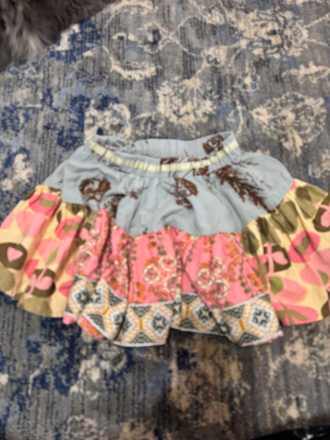 Matilda Jane Apron Skirt Size 4 Multi-Color Calico 2