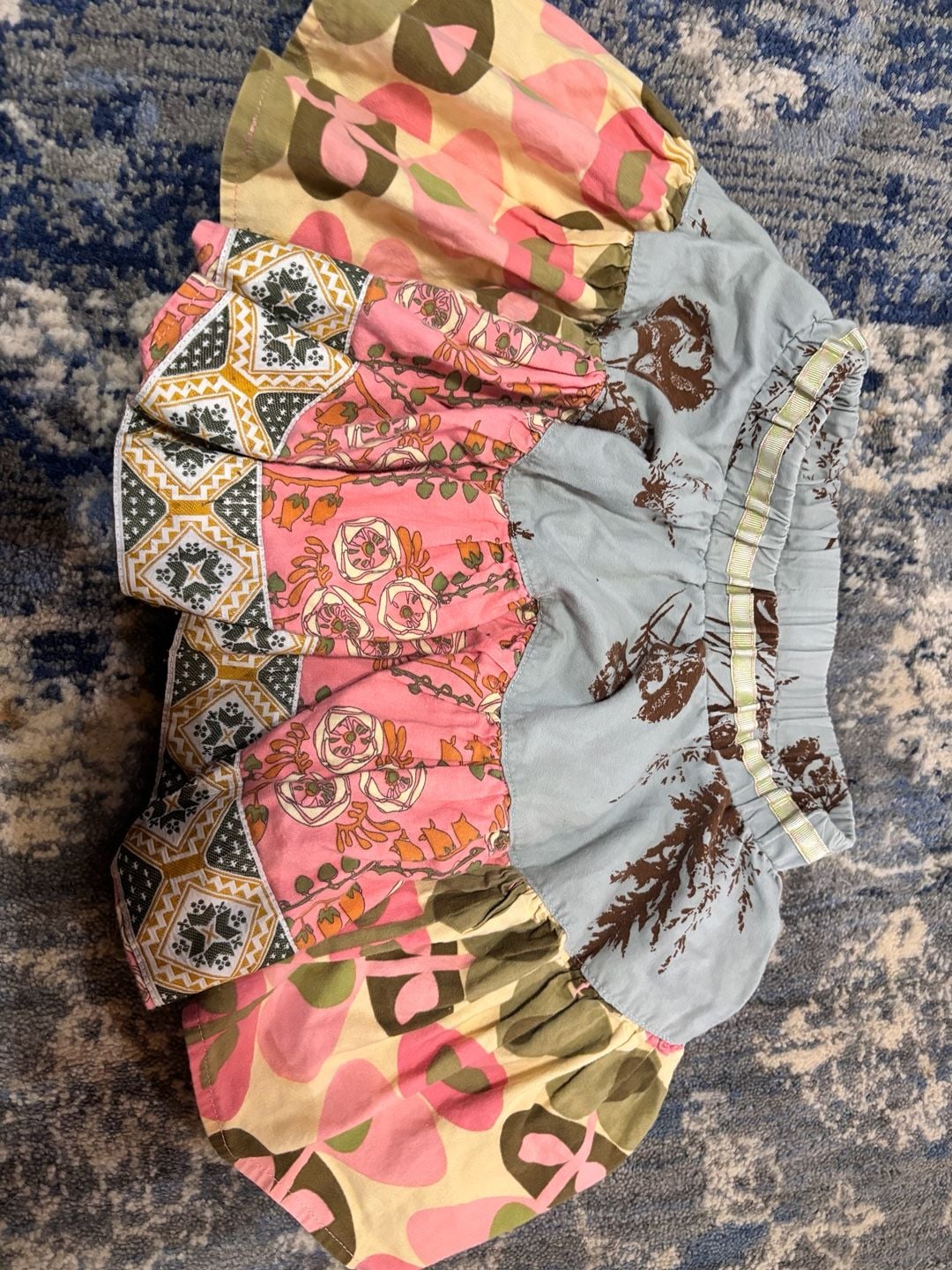 Matilda Jane Apron Skirt Size 4 Multi-Color Calico 3