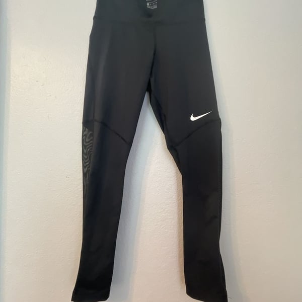 Nike Dri-Fit Leggings Size XS Black Mesh Activewear Pants