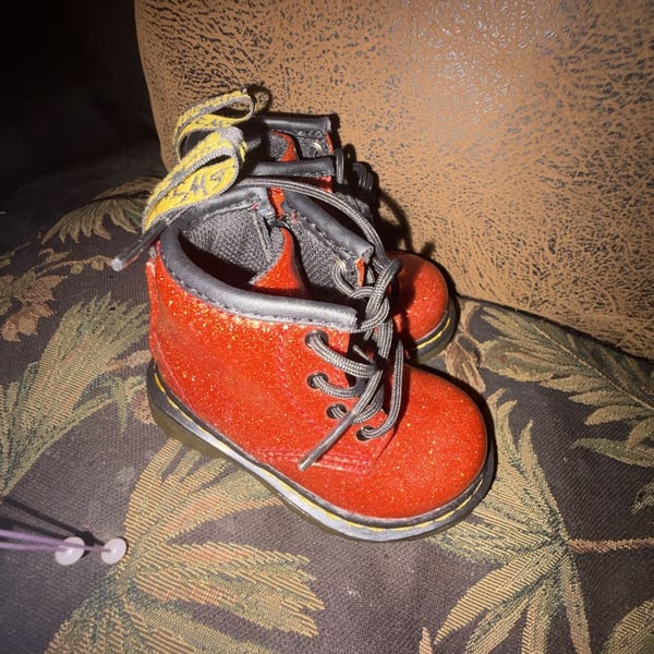 Dr. Martens 1460 Glitter Boots Size 4US 3UK Red