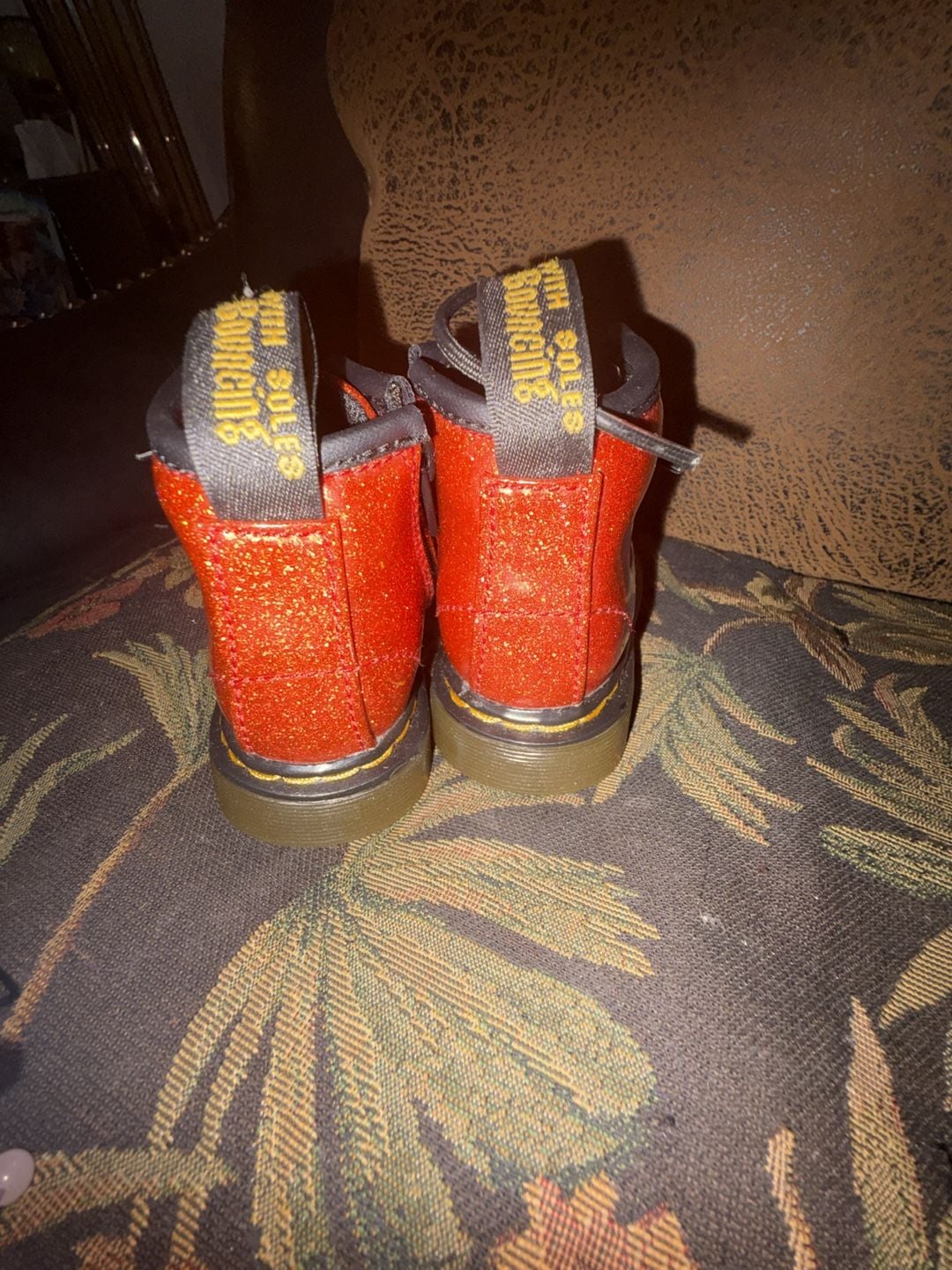 Dr. Martens 1460 Glitter Boots Size 4US 3UK Red 3