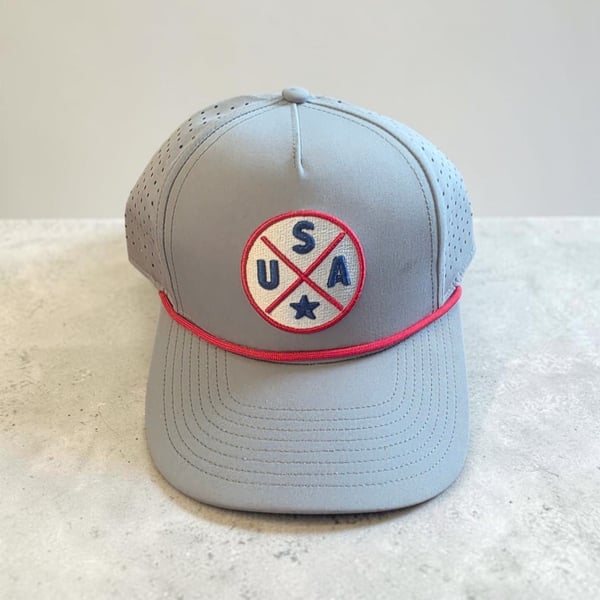 USA 5-Panel Hat Gray Snapback