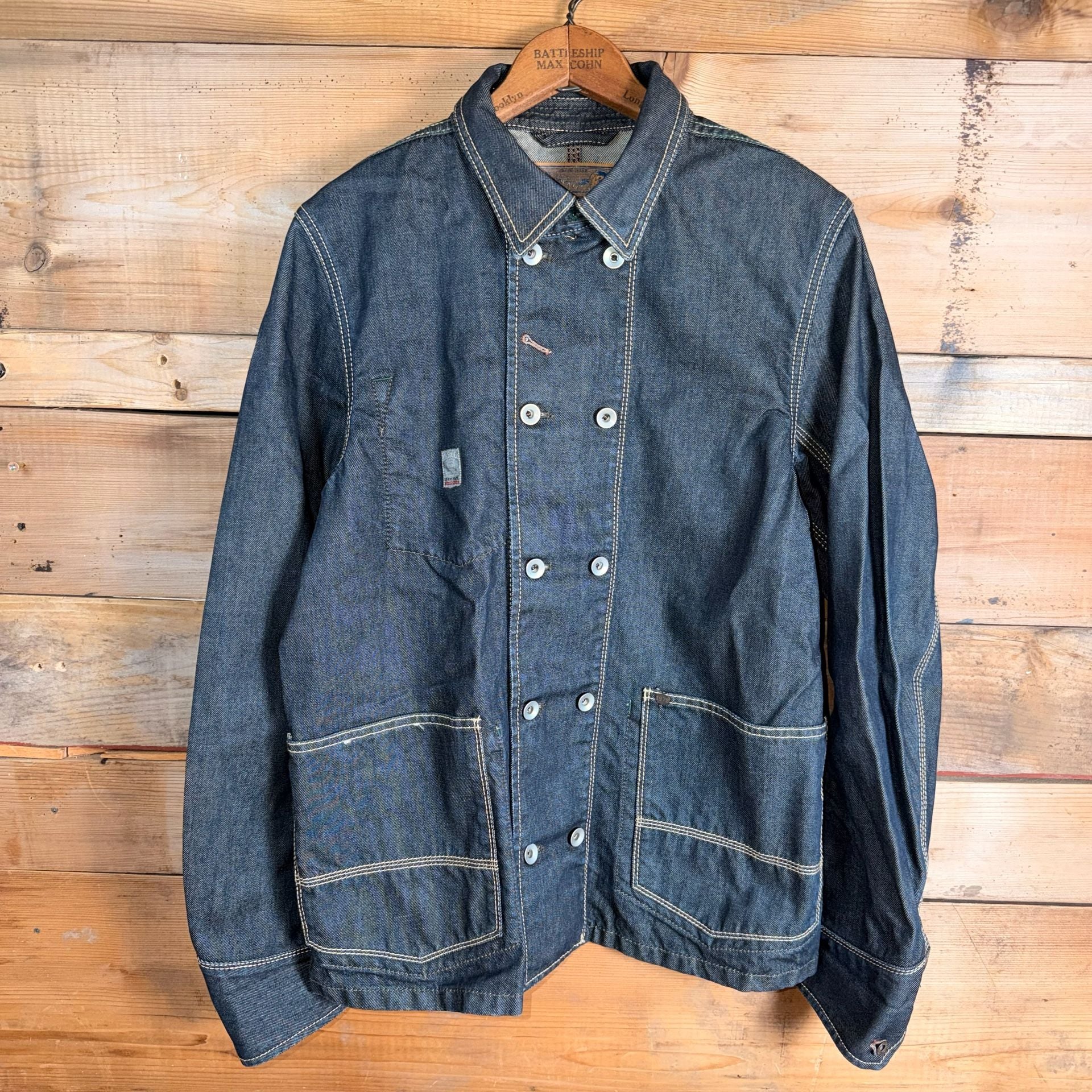 Vintage Diesel Denim Double-Breasted Jacket Size L Blue Workwear 2