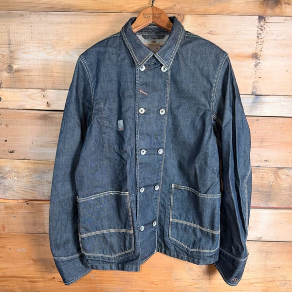 Vintage Diesel Denim Double-Breasted Jacket Size L Blue Workwear