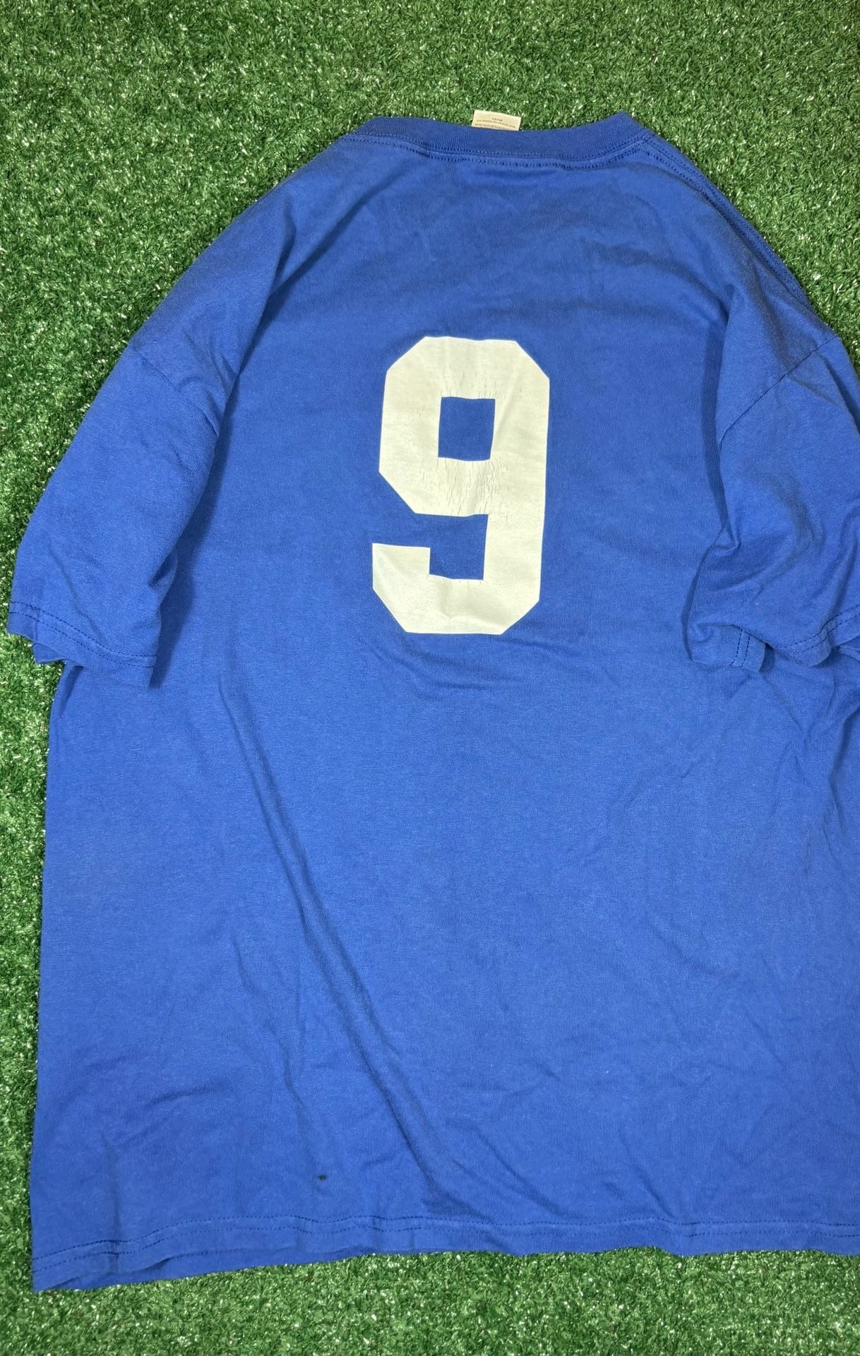 Jerzees Mercer V.F.W. Post 6345 T-Shirt Size XL Blue Baseball Number 9 4