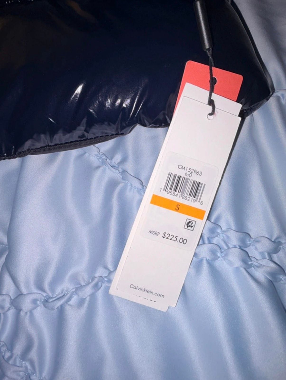 Calvin Klein Shiny Puffer Jacket Navy Blue 3