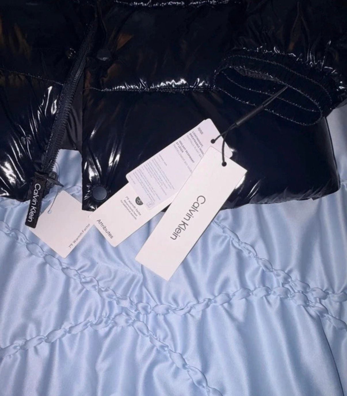 Calvin Klein Shiny Puffer Jacket Navy Blue 4