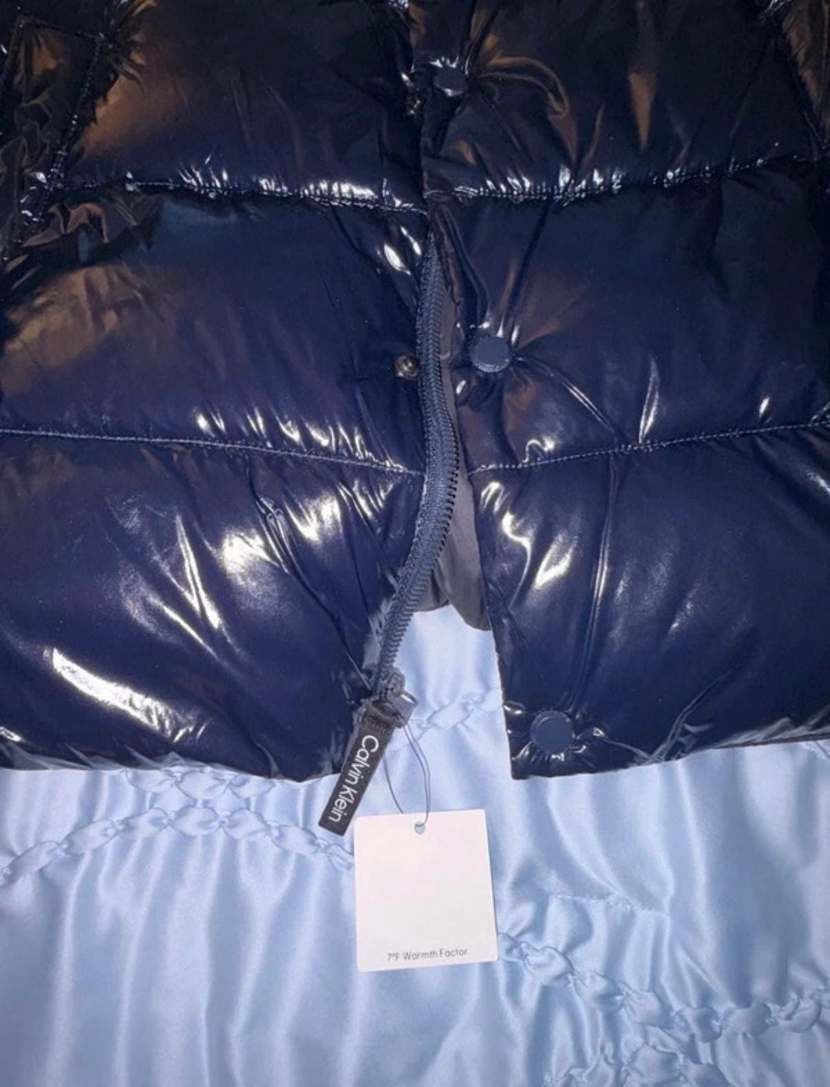 Calvin Klein Shiny Puffer Jacket Navy Blue 5