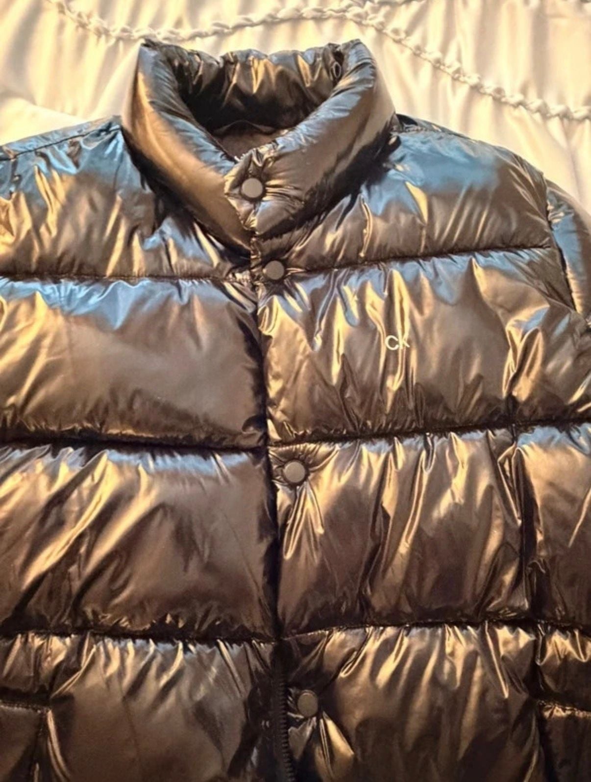 Calvin Klein Shiny Puffer Jacket Navy Blue 8