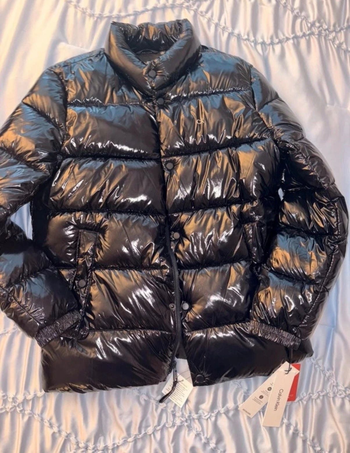 Calvin Klein Shiny Puffer Jacket Navy Blue 9