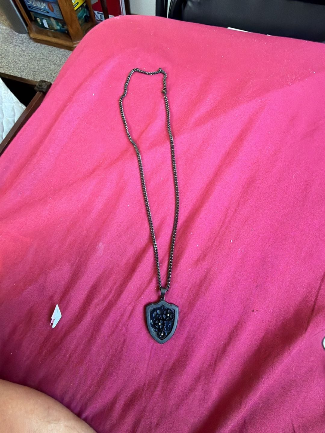 Steampunk Shield Gear Pendant Necklace Black Stainless Steel 4