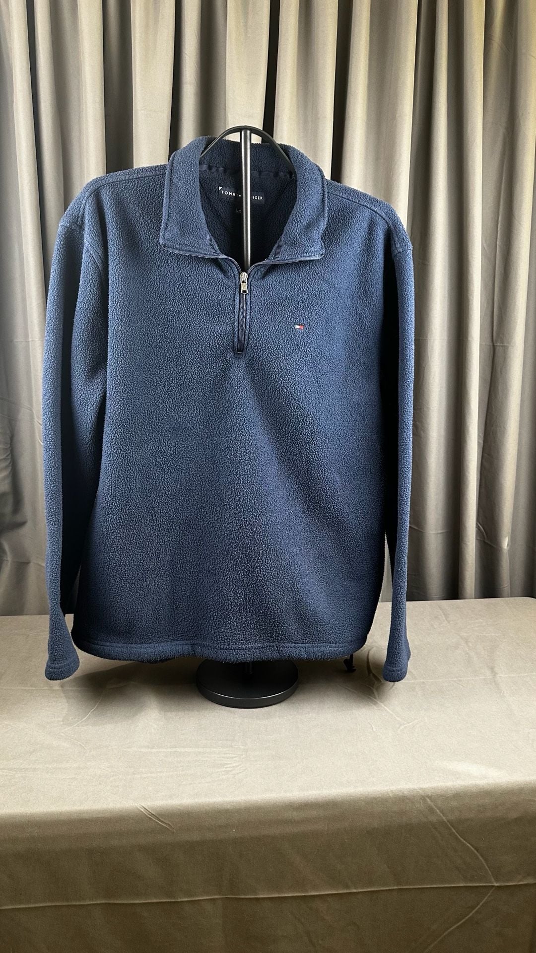 Tommy Hilfiger Quarter-Zip Fleece Pullover Size L Navy Blue 2