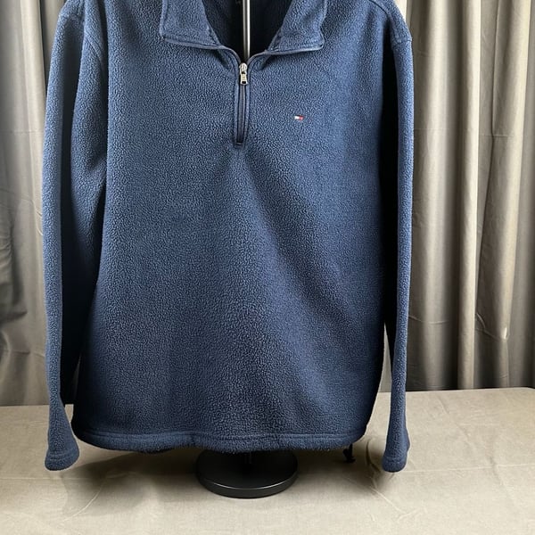 Tommy Hilfiger Quarter-Zip Fleece Pullover Size L Navy Blue