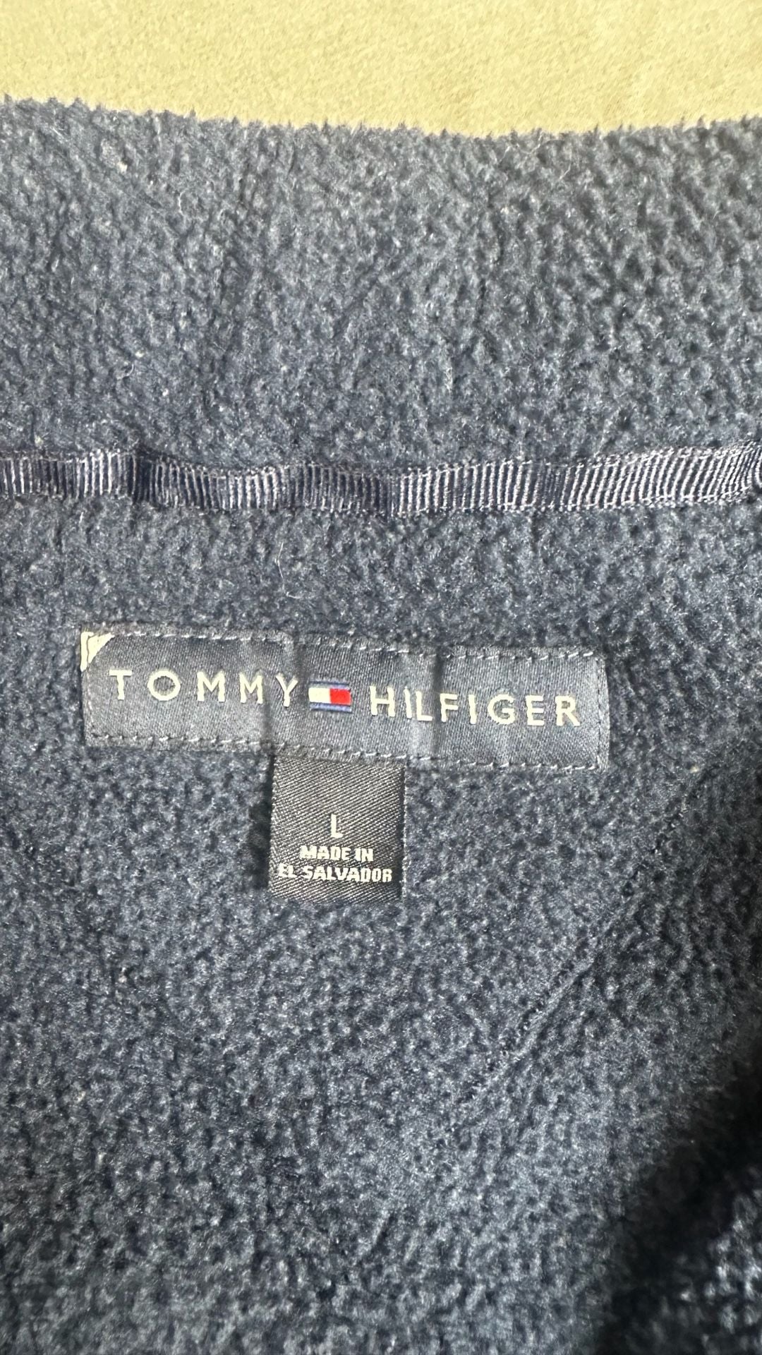 Tommy Hilfiger Quarter-Zip Fleece Pullover Size L Navy Blue 4