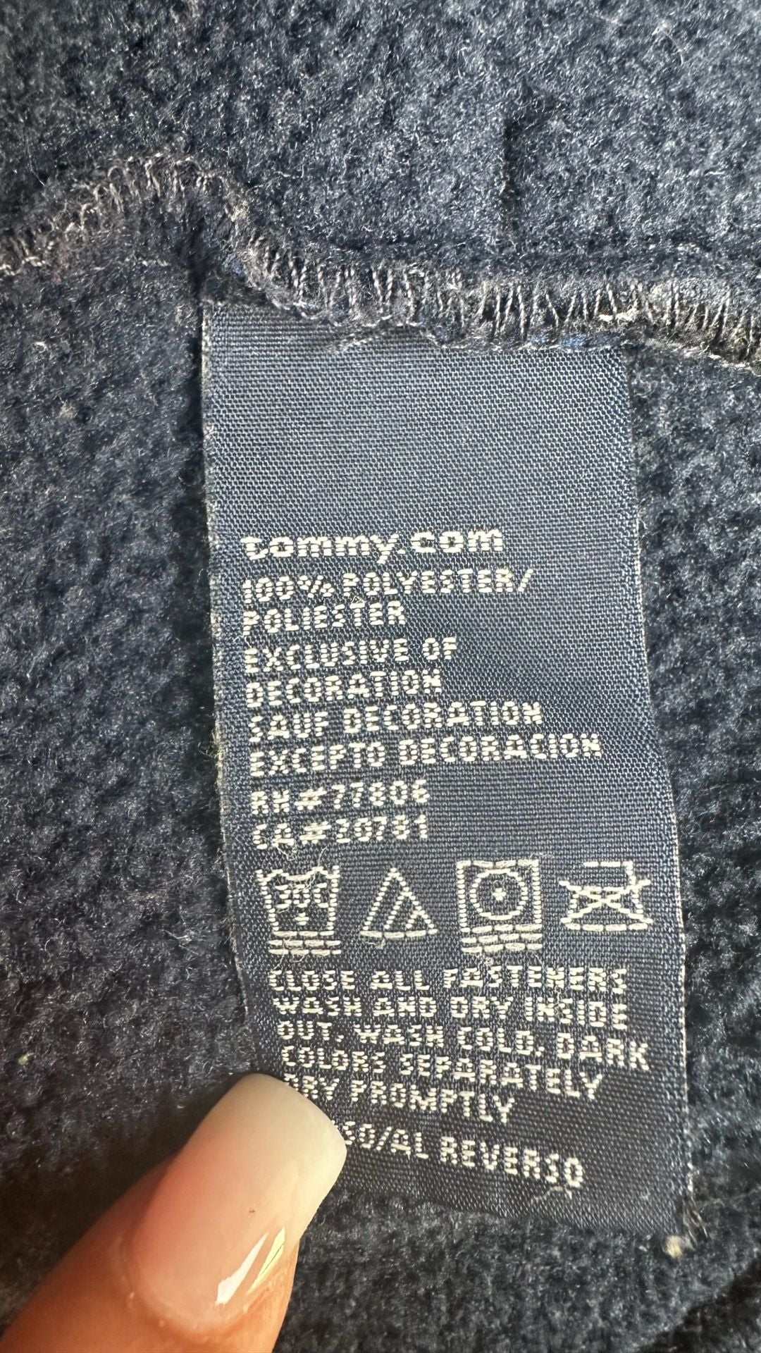 Tommy Hilfiger Quarter-Zip Fleece Pullover Size L Navy Blue 5
