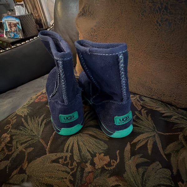 UGG Lynden Short Suede Boots Blue Turquoise Sole