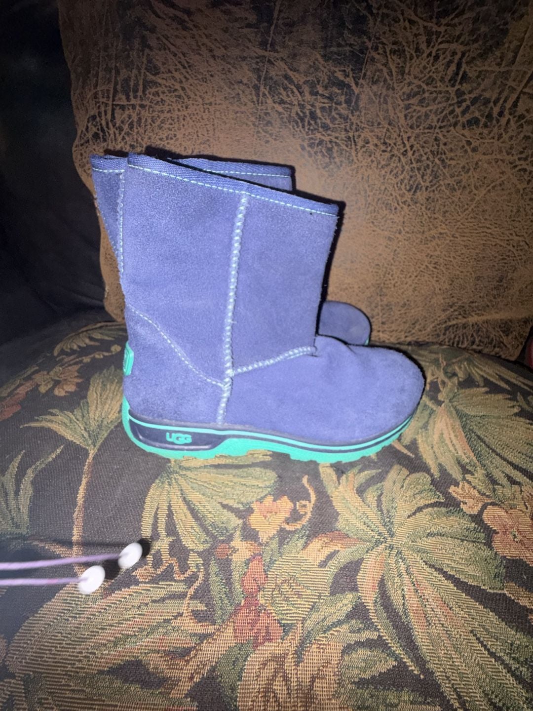 UGG Lynden Short Suede Boots Blue Turquoise Sole 4