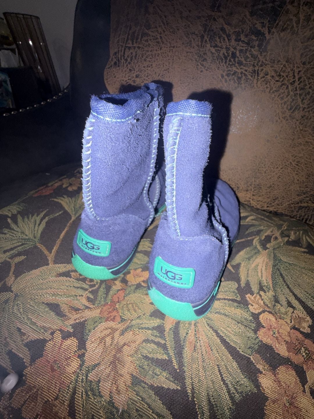 UGG Lynden Short Suede Boots Blue Turquoise Sole 5