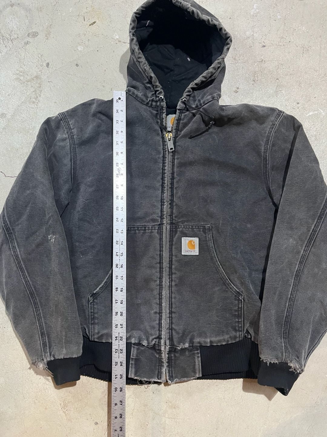 90’s Carhartt J130 Active Jacket Faded Black Thermal Lined 8