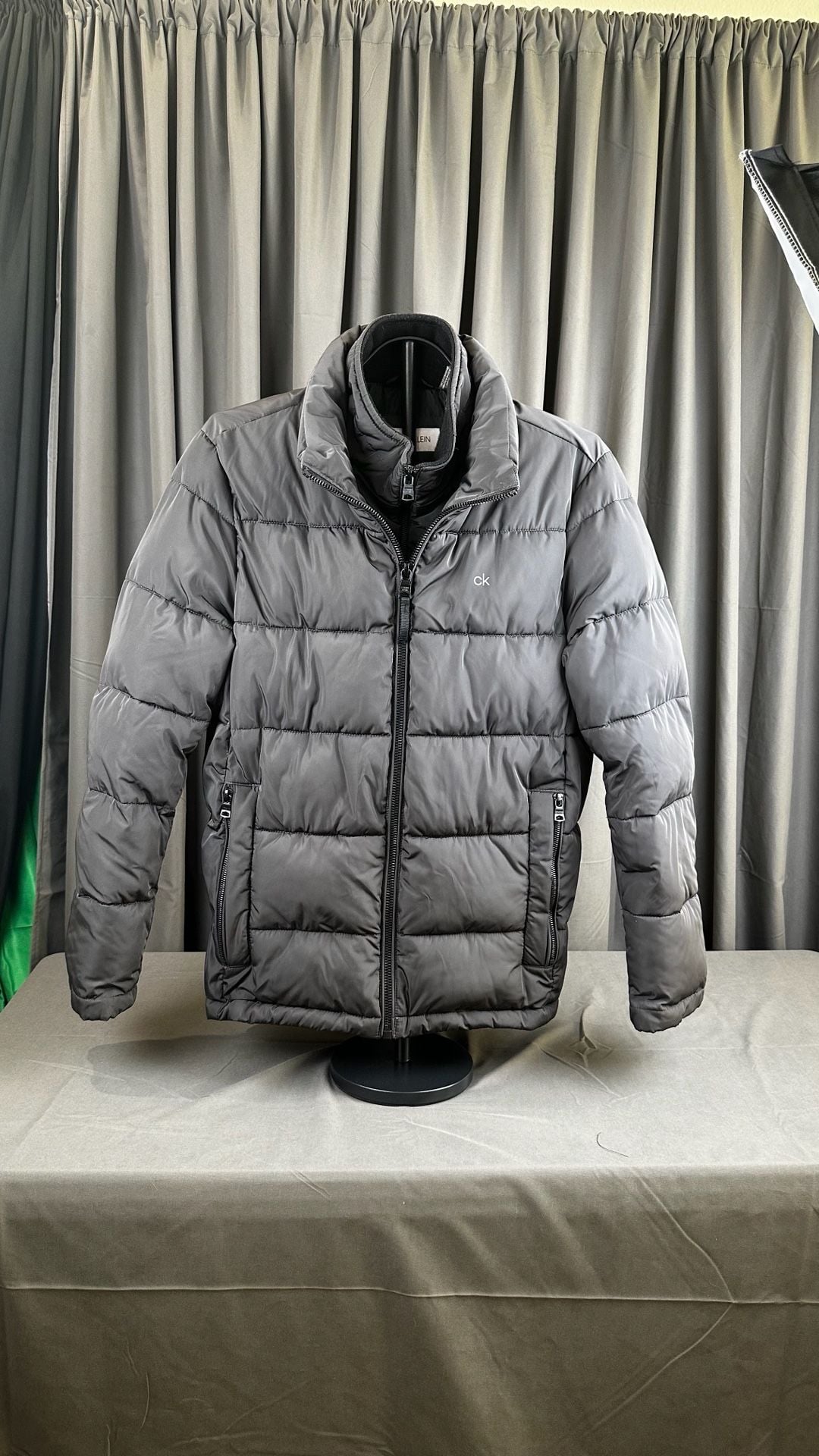 Calvin Klein Puffer Jacket Size S Black Quilted Bib Outerwear 2
