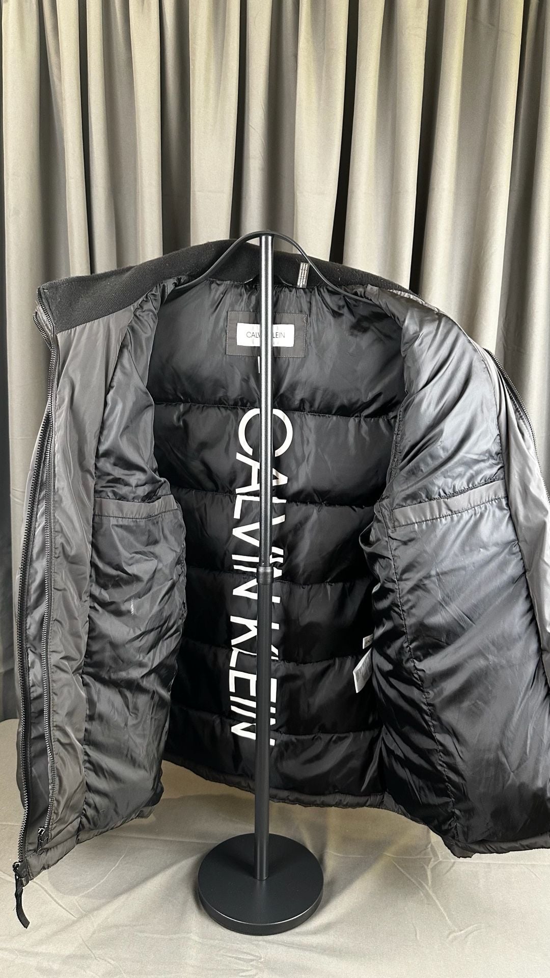 Calvin Klein Puffer Jacket Size S Black Quilted Bib Outerwear 5