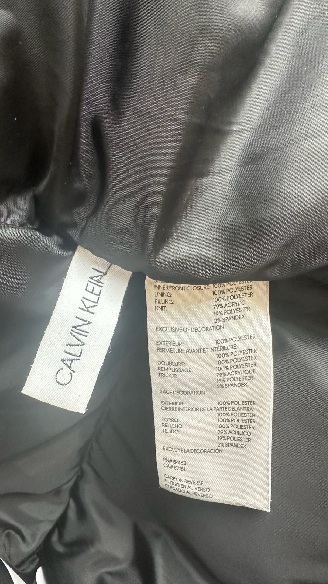 Calvin Klein Puffer Jacket Size S Black Quilted Bib Outerwear 7